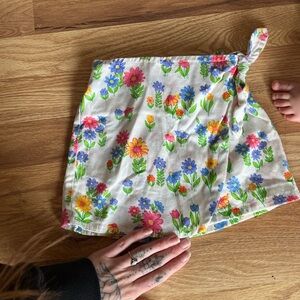 Vintage White Floral Tie-Top Skirt